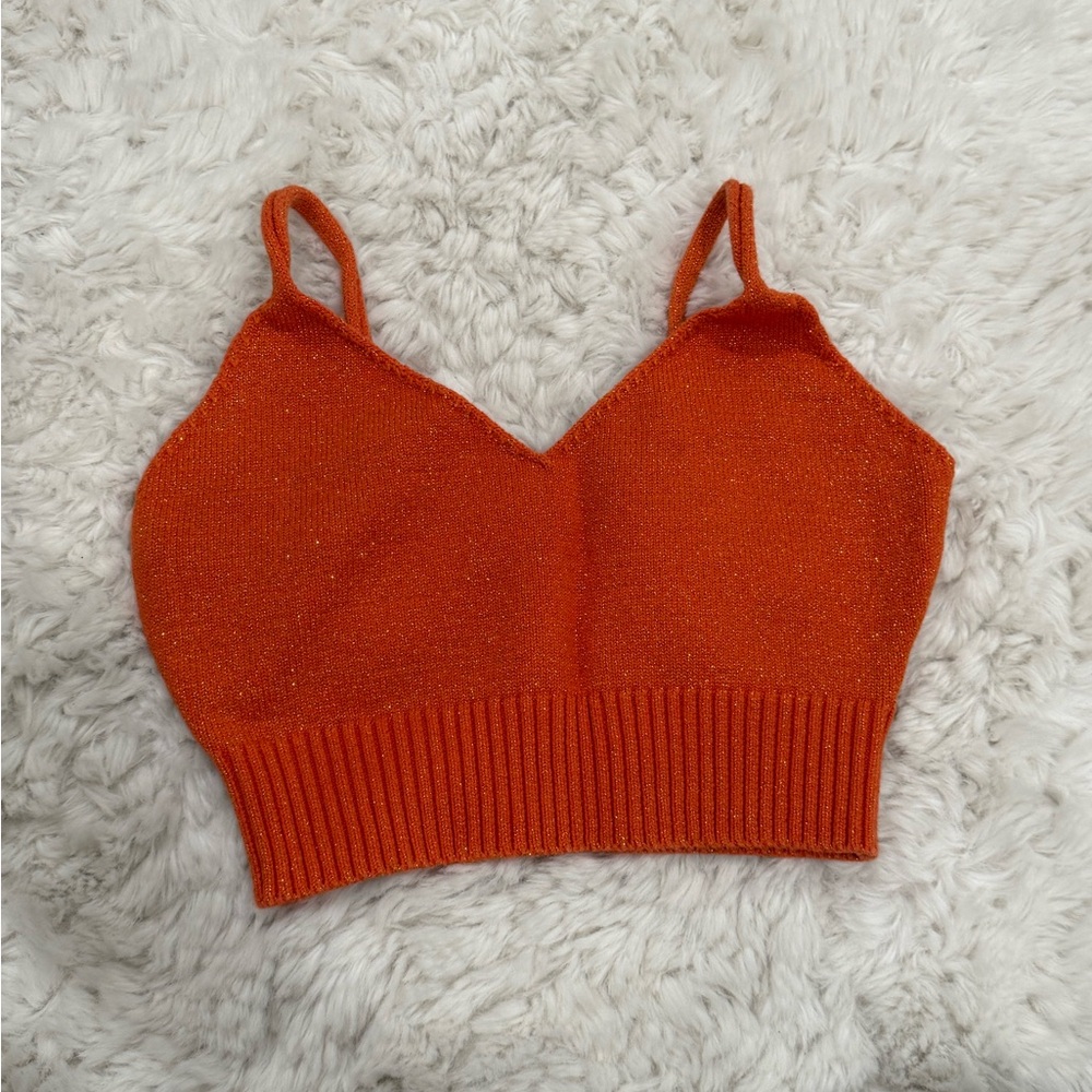 Orange Knit Women's Top
